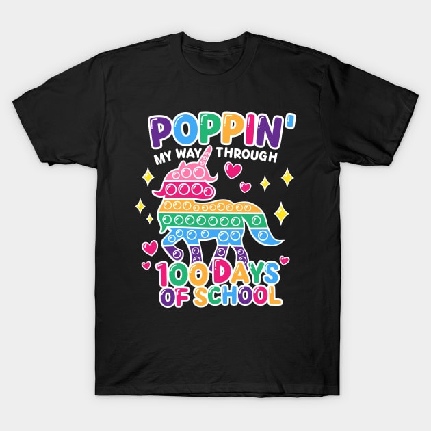 Funny Happy Poppin my way trough 100 Days Of School T-Shirt by jodotodesign